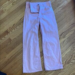 H&M Women’s Pink Wide-Leg Twill Pants